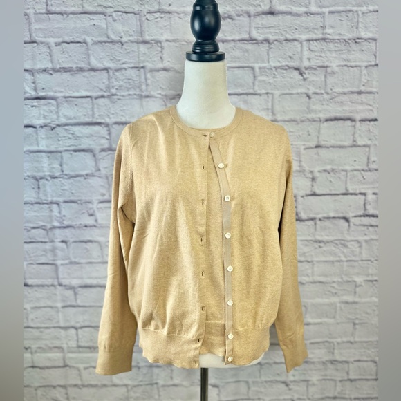 Lands' End Tops - Lands’ End Fine-Gauge Cotton‎ Cardigan & Tank Set NWT Large Opened to take pics